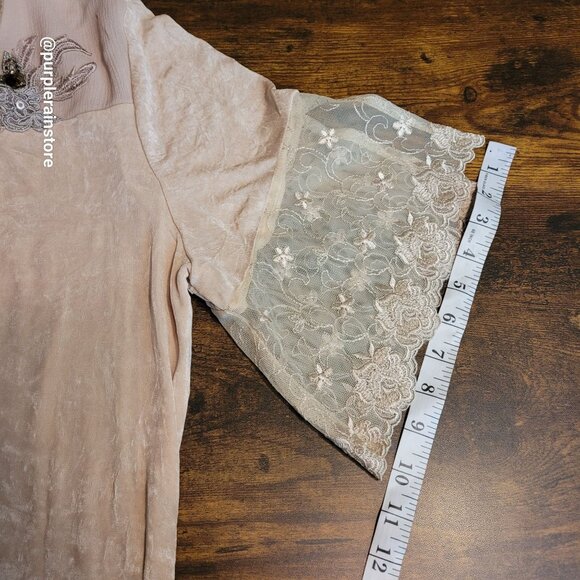 Vtg Spencer Alexis Ethereal Top Skirt Set Sz 12 Floral Chiffon Lace Coquette - Picture 10 of 14